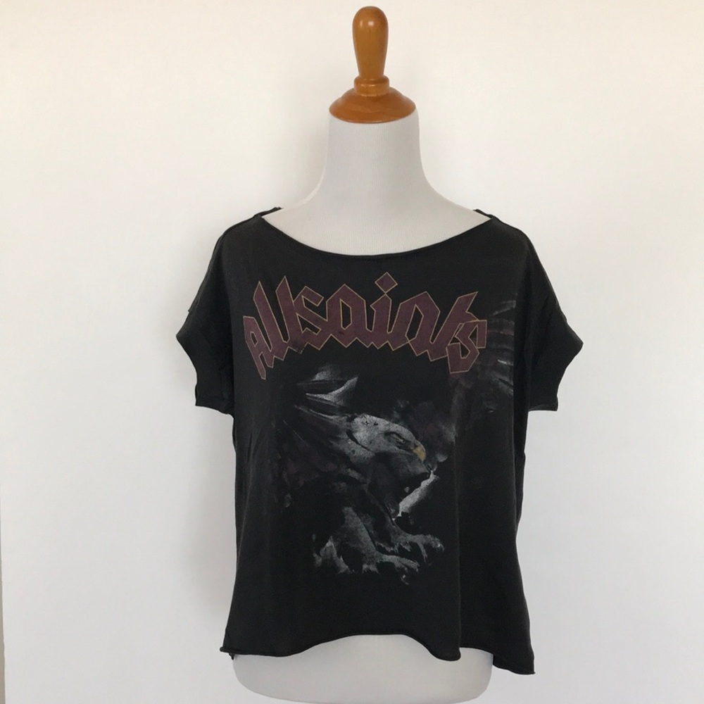 AllSaints Black Graphic Short Sleeve Tee